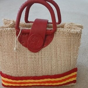 Paquilia burlap tote bag made in Mexico  FL